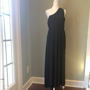 White House Black Market One-Shoulder Black Dress